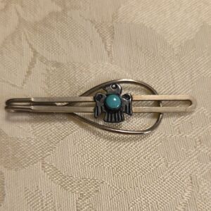 Vintage Silver & Turqoise Native Clip